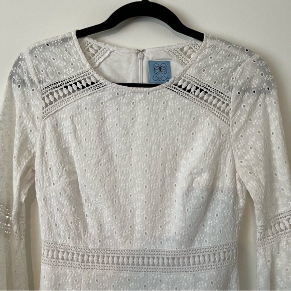 CeCe White Eyelet Cotton Dress - Picture 3 of 8